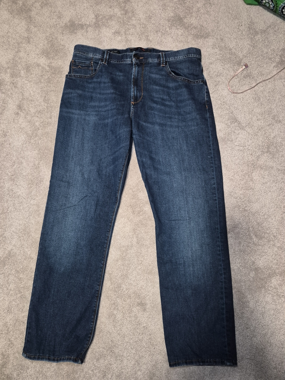 Alberto Men's Straight Dark Blue Jeans - Modern Fit W35‎ L28